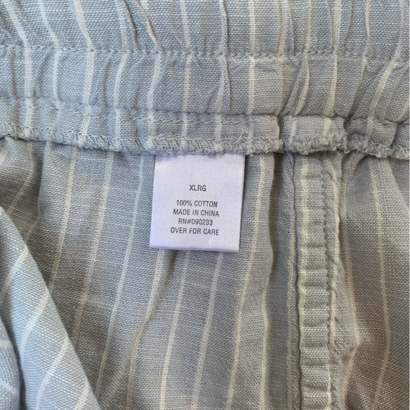 SOLD 100% Cotton Blue/White Striped Shorts - Picture 4 of 6